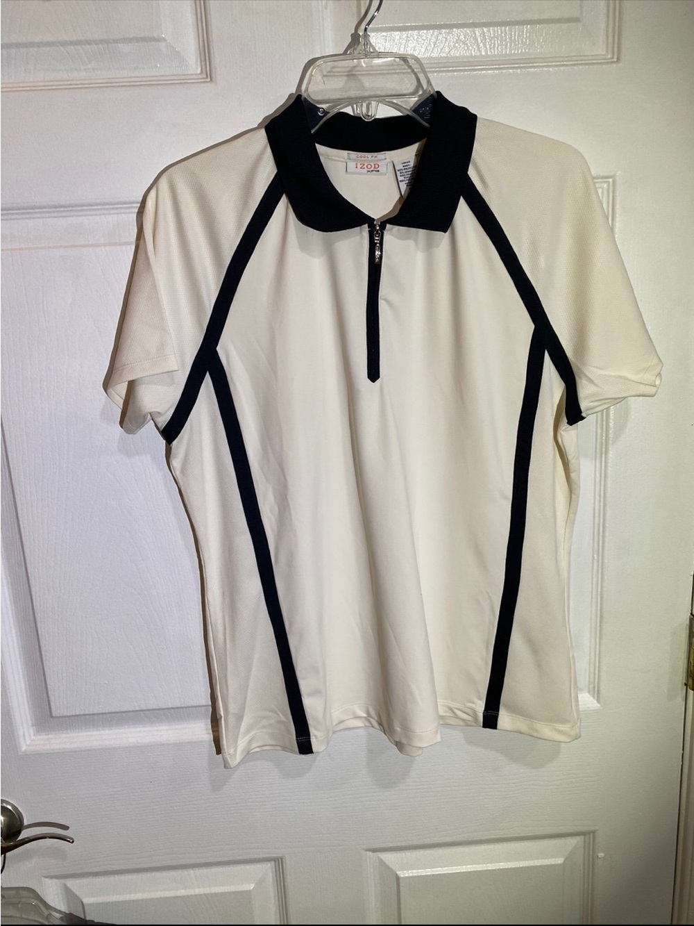 IZOD Lady’s Cream Polo with Black Trim